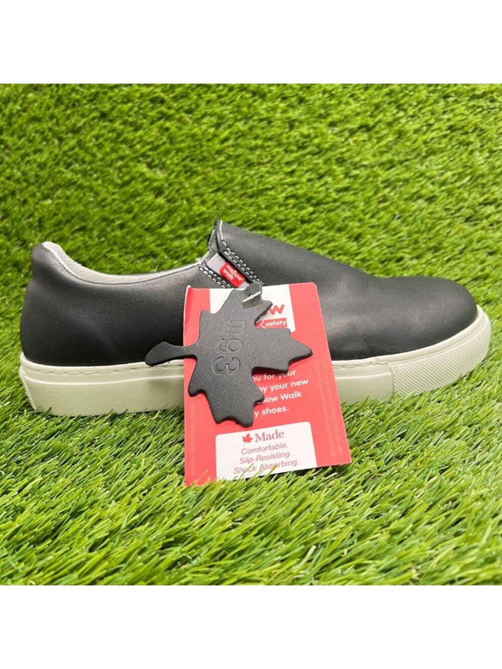 Mellow Walk Jessica Womens Size 7.5 Black Steel Toe Safety Work Slip-On Shoes